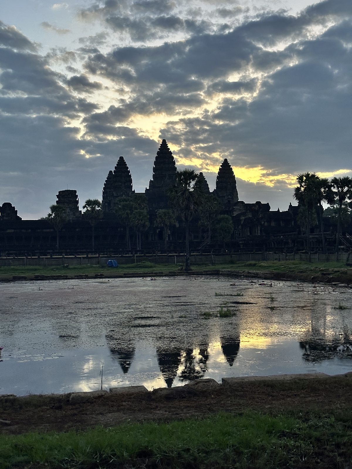Angkor Wat reflected in the pool at sunrise